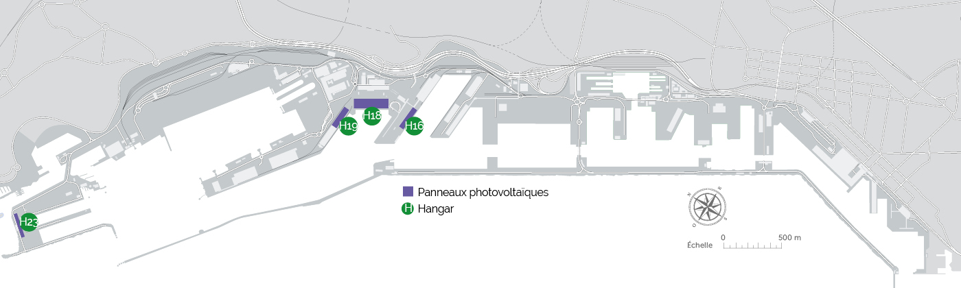 Plan des hangars - Panneaux solaires