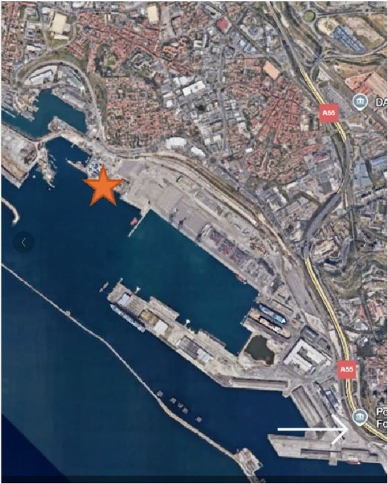 Localisation sur le port de marseille Fos