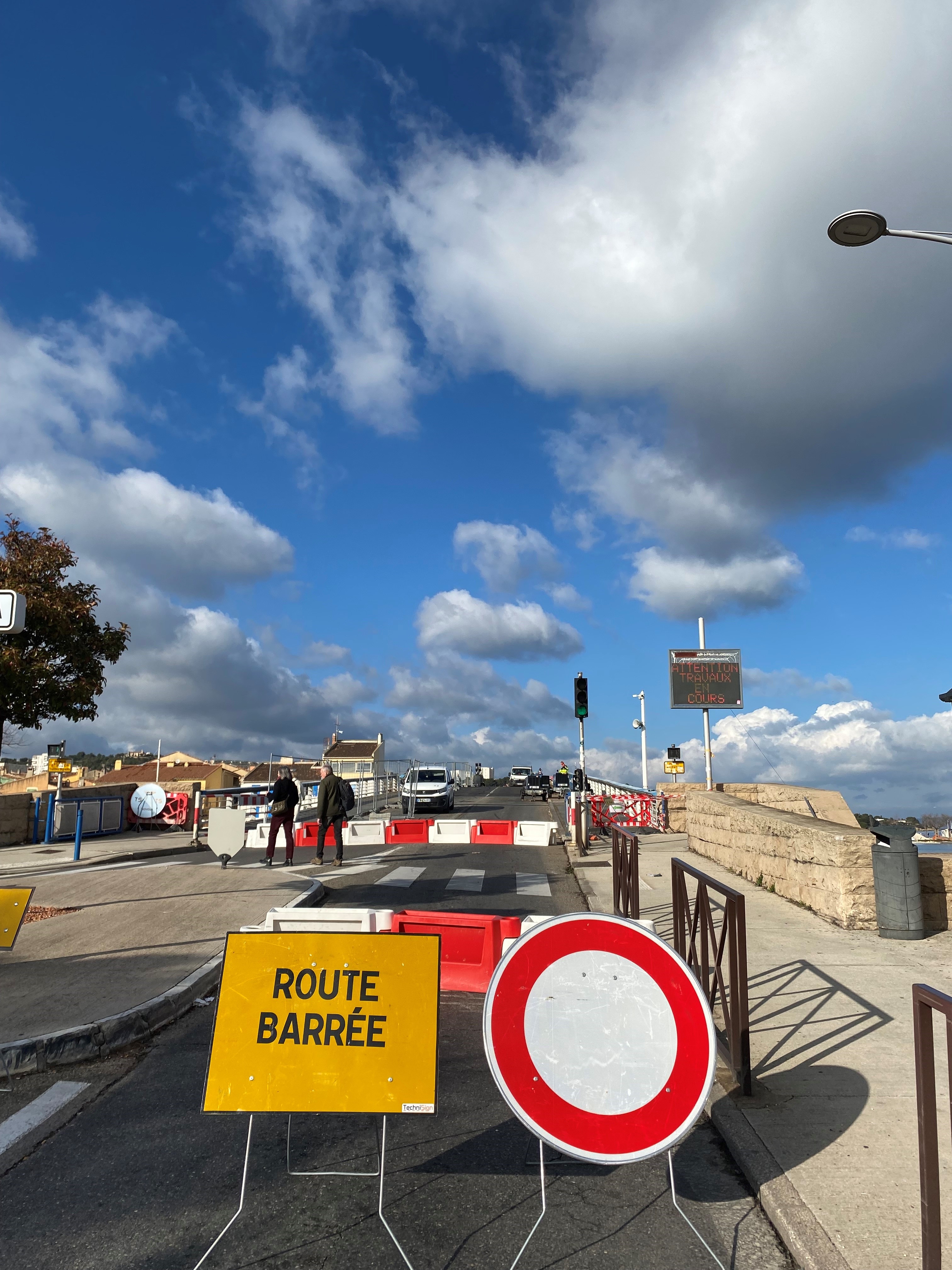 Pont de Martigues en travaux